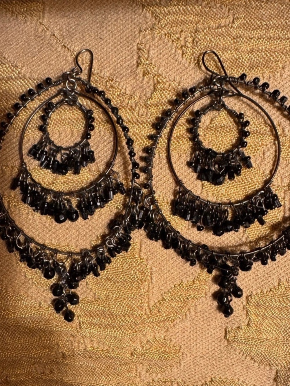 Black & Silver Statement Hoop Earrings